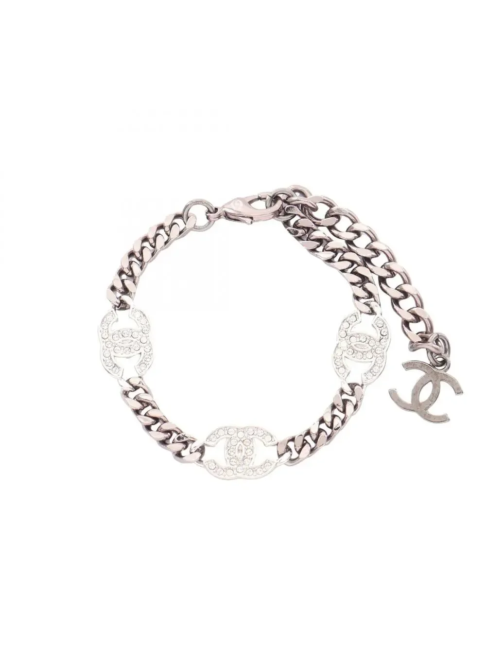 Chanel Cc Logo Bracelet Silver-Tone #357801C12B